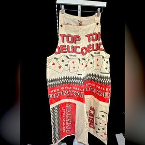 #Vintage potato sack, 100% cotton overalls NWT